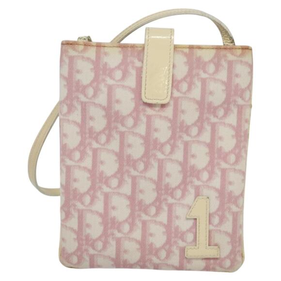 DIOR Trotter Canvas Shoulder Bag Pvc Pink - Picture 2 of 12
